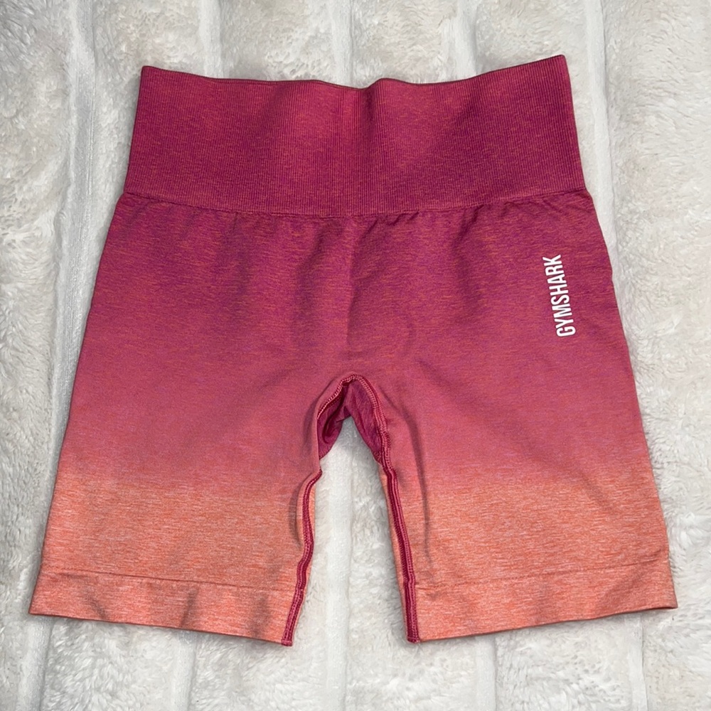 Gymshark Pink and Orange Ombré Seamless Shorts